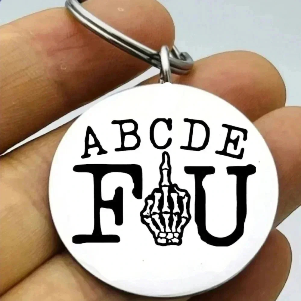 A B C D E F U skull Finger Hot Keychain